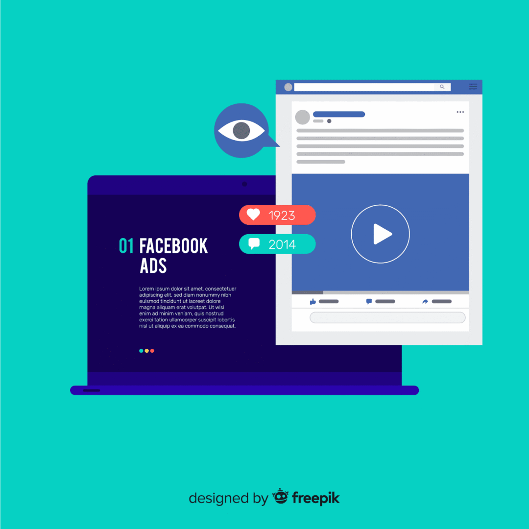 Picture of a laptop screen displaying facebook ad