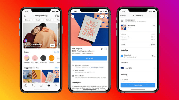 Screenshot of Facebook shops displayed on a phone screen