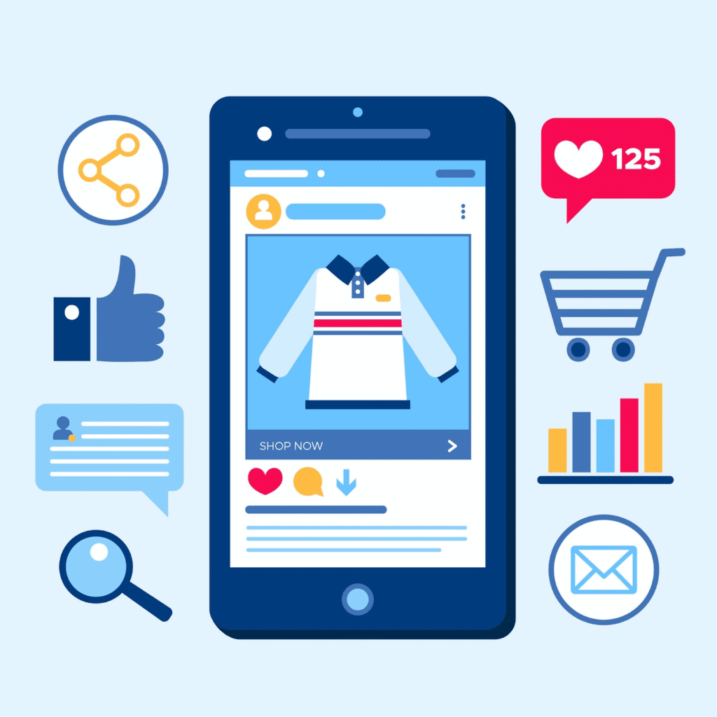 Illustration of Facebook marketplace listing