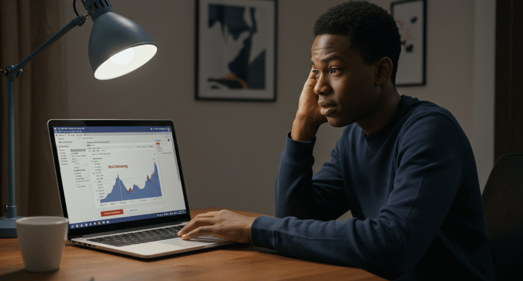 A digital marketer wondering why his Facebook ad is not delivering