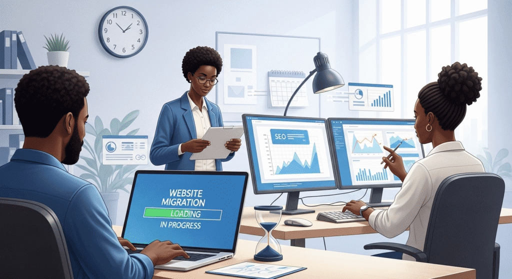 A marketing team migrating a website