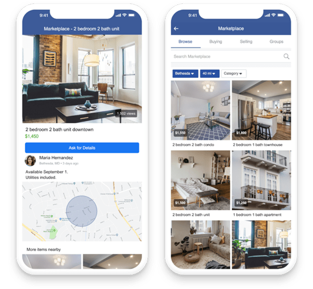 A screenshot of Facebook Marketplace listing